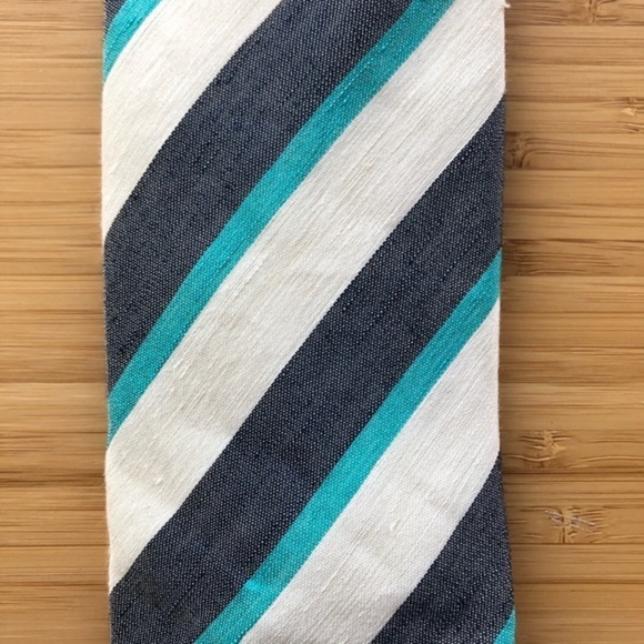 Peter Millar Silk Tie In Cream And Light Blue - Picture 7 of 8